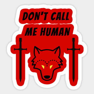 Don't Call Me Human - Red Cover Sticker